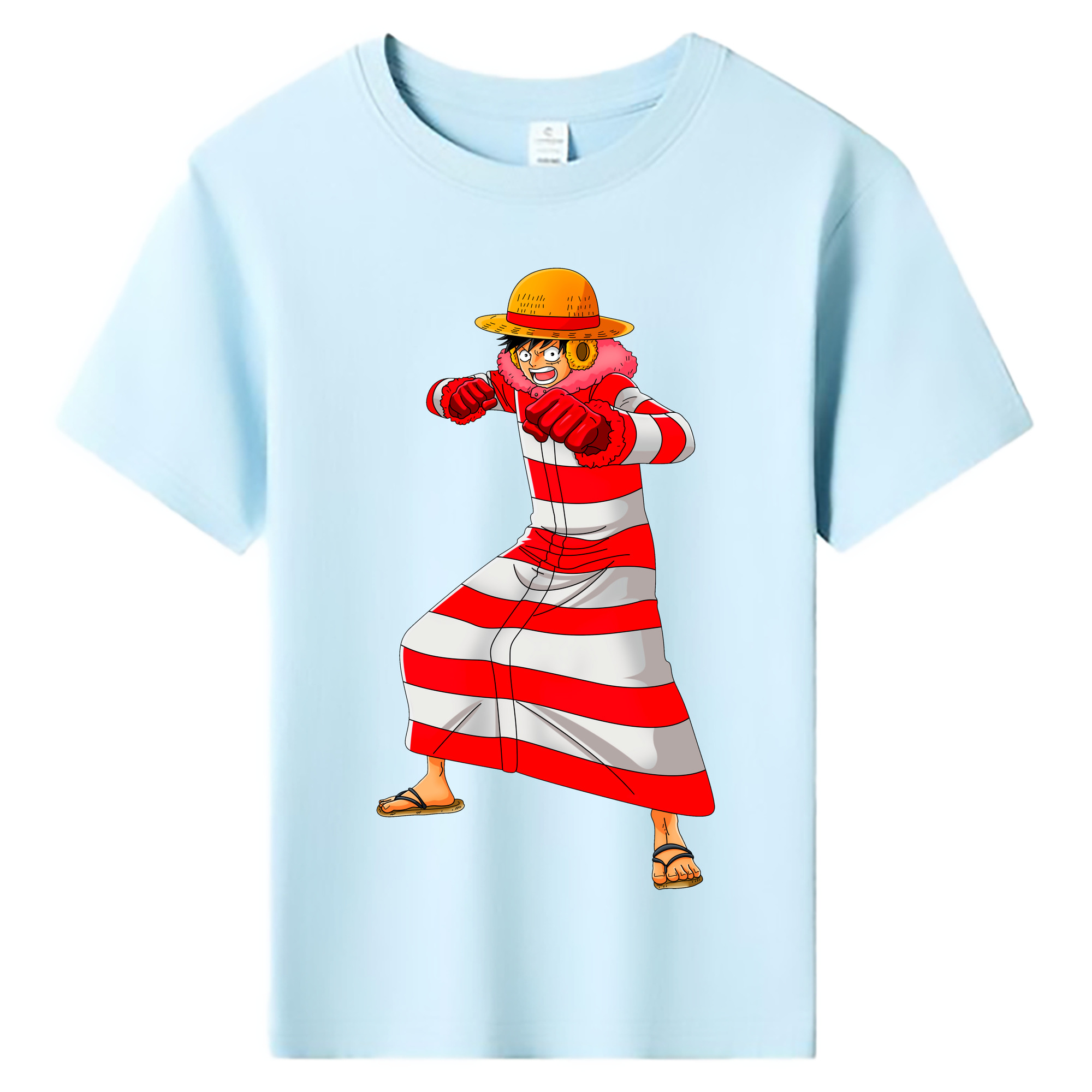 ワンピース モンキー・D・ルフィ ONE PIECE Monkey D. Luffy 綿100％キッズTシャツ（フロントプリント）